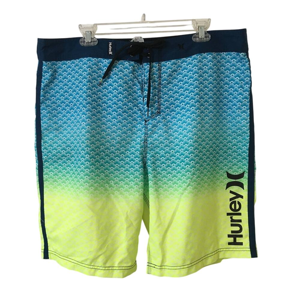 Hurley Size 38 Board Surf Swim Shorts Tie Waist & Discreet Zippered Rear Pocket